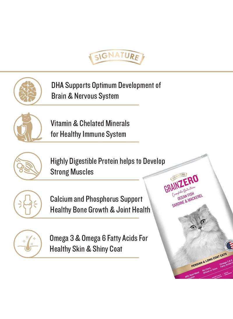 Grain Zero Premium Persian Adult Dry Cat Food  Ocean Fish  Sardine & Mackerel 1.2Kg  - Image 4