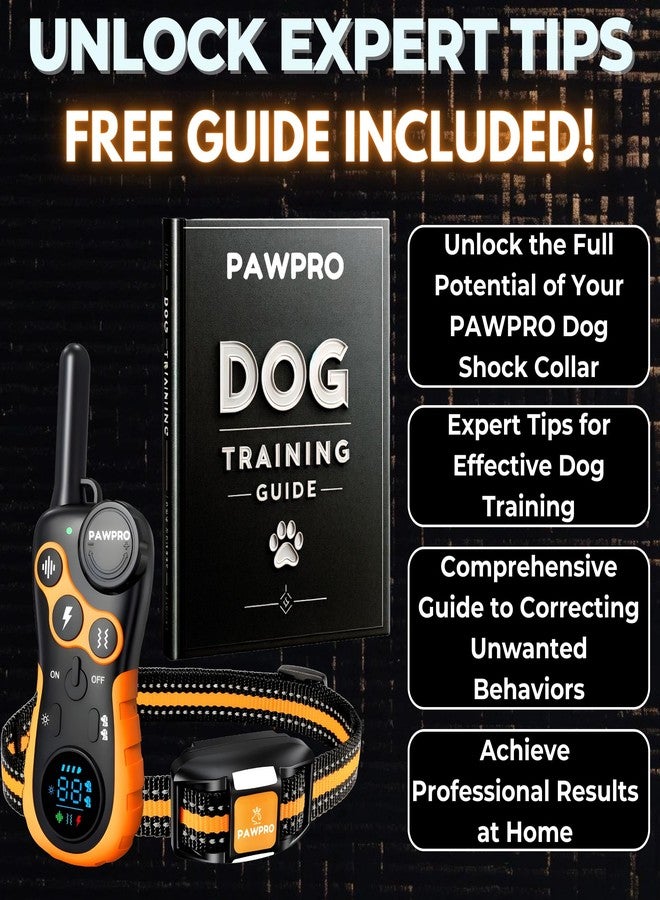 PAWPRO Dog Shock Collar with Remote, Unmatched 4-Mile Range, Night-Light Mode, Training Guide Included, 124 Training Levels & 4 Modes, Beep Vibration Shock, Waterproof Rechargeable, Fits All Dogs (1 Collar) - Image 4