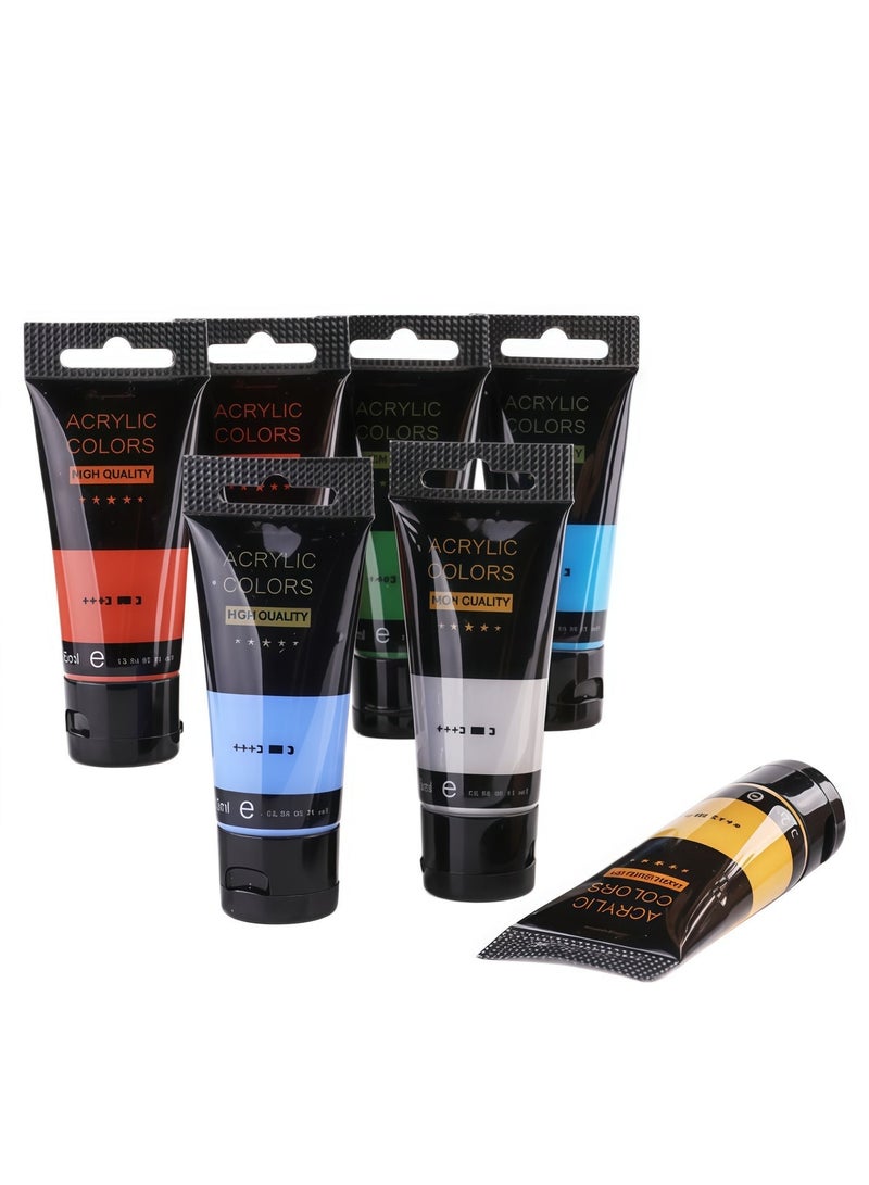 Professional acrylic paint set, 12 basic colors (35 ml/1.18 oz) in tubes, suitable for canvas, rocks, stone, wood, fabric and other materials. Art supplies. - view 3