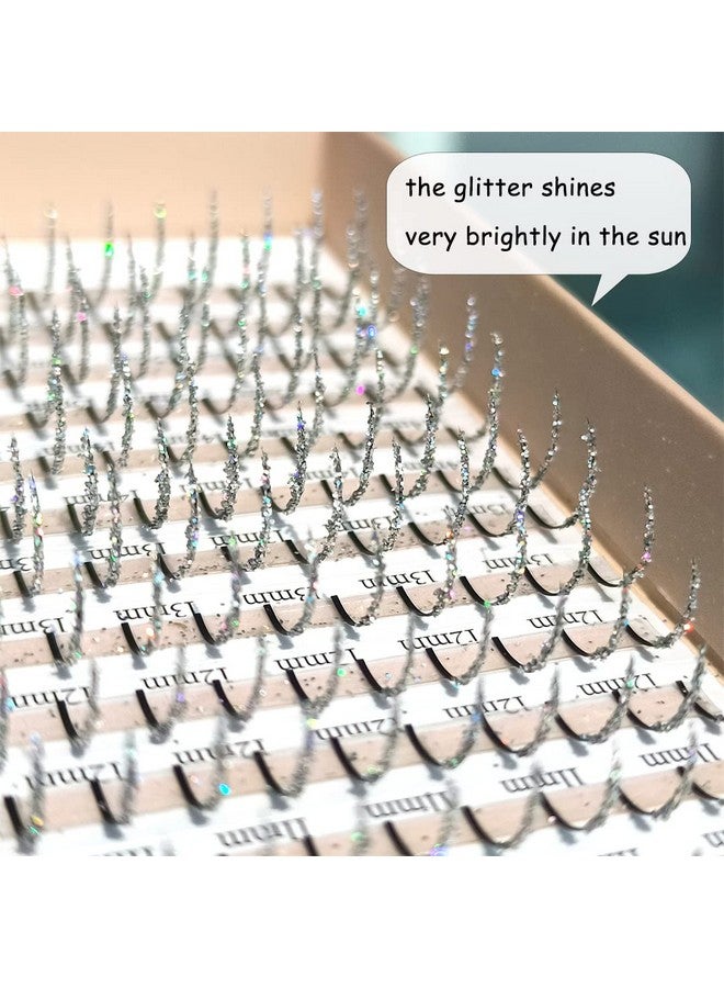 FQNing Glitter Lash Extensions Silver Colored Single Lash Spike Eyelash Extension For Daily Party Wedding 11Mm16Mm Mixed(Silver) - Image 3