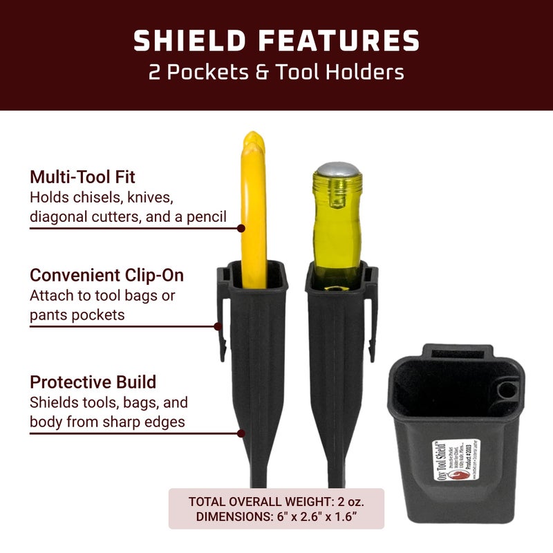 Occidental Leather Oxy Tool Shield - 2 Pockets & Tool Holders - Clip-On Convenience - Protective Build - Lightweight - Made in USA - Image 3