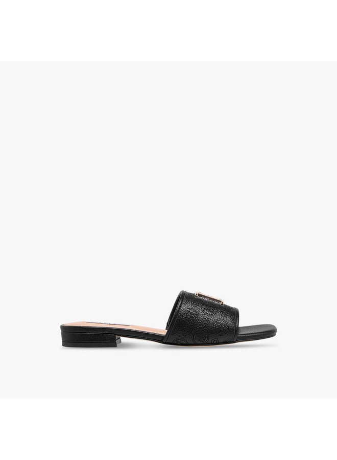 ELLE Women's Laser Cut Detail Slip-On Flat Sandals - Image 3