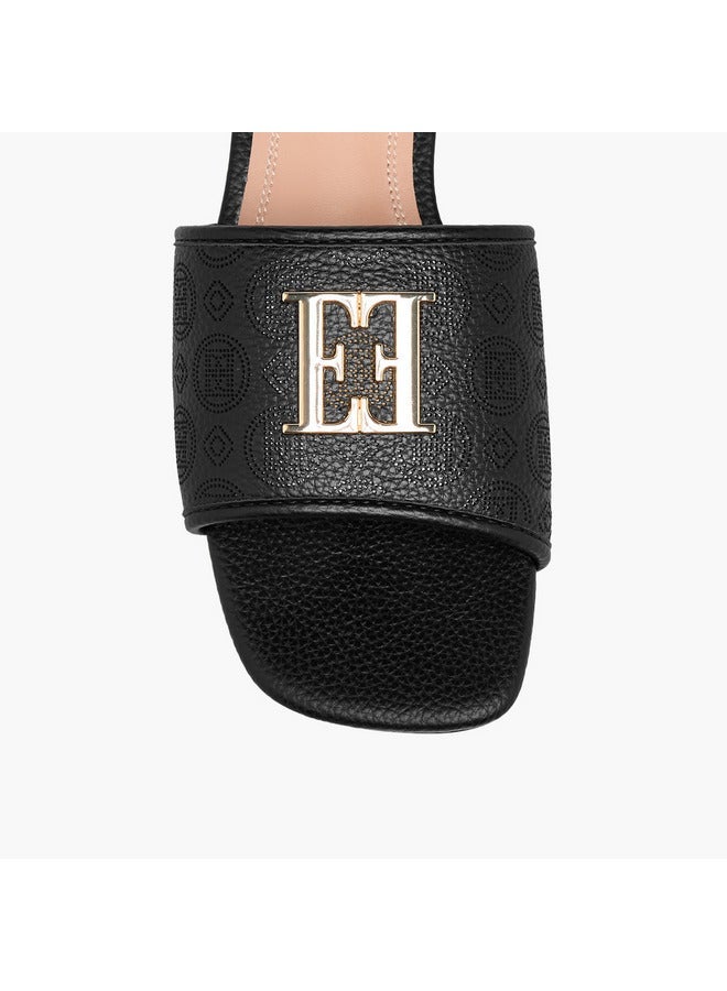 ELLE Women's Laser Cut Detail Slip-On Flat Sandals - Image 4