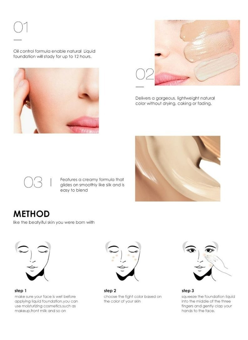 FOCALLURE - Set of Face Highlighter & Contour Stick + Skin Evolution Liquid Foundation -#4 Natural - Image 1
