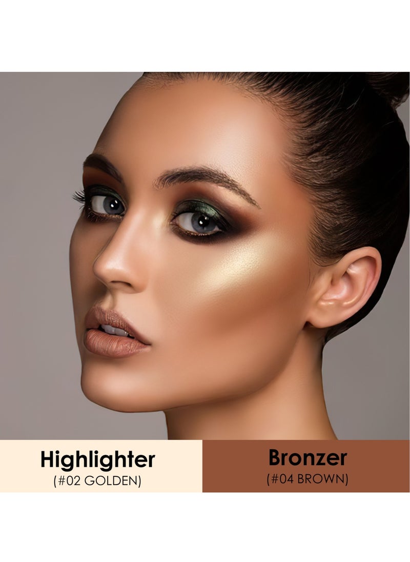 FOCALLURE - Set of Face Highlighter & Contour Stick + Skin Evolution Liquid Foundation -#4 Natural - Image 1