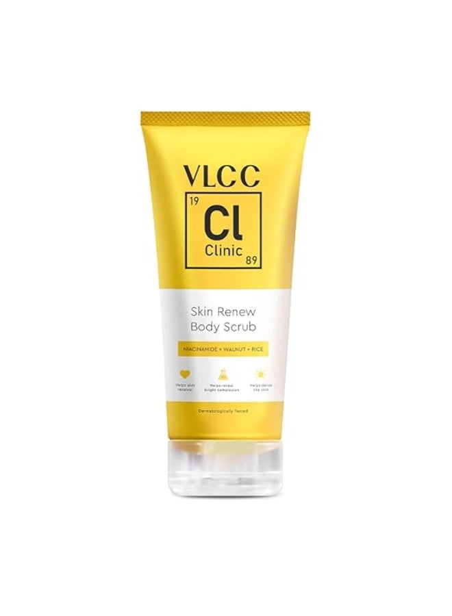 VLCC Clinic Skin Renew Body Scrub - 200g | Skin Detoxifying Scrub | Removes Blackheads & Whiteheads | Removes Excess Oil, Dirt and Impurities | with Walnut, Rice, and Niacinamide - Image 1