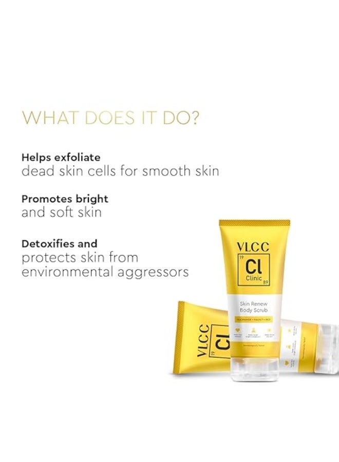 VLCC Clinic Skin Renew Body Scrub - 200g | Skin Detoxifying Scrub | Removes Blackheads & Whiteheads | Removes Excess Oil, Dirt and Impurities | with Walnut, Rice, and Niacinamide - Image 2