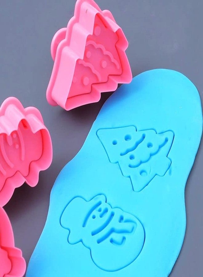 Marhaba traders Mini3DChristmas Cookie Cutters Set, Christmas Holiday Fondant Biscuit Pastry CookieCutterStamp,XmasSpring-Loaded HandleCutterShape withSanta,Christmastree, Bell,GingerbreadMan(4 PCS) - Image 5