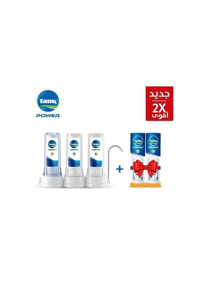 تانك فلتر تانك 3 مراحل + 2 شمعه 