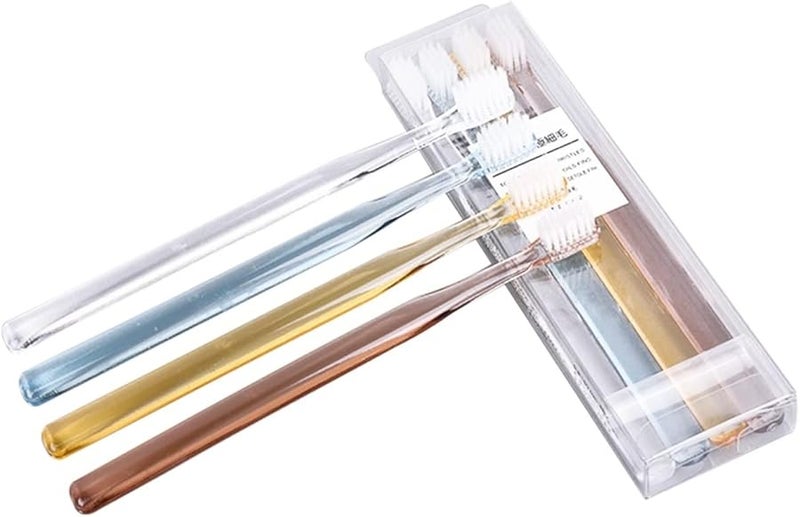 فاليكلود 8 حزمة فرشاة أسنان بلورية واضحة شعيرات ناعمة تصميم مريح للاستخدام في السفر والمنزل - Image 4