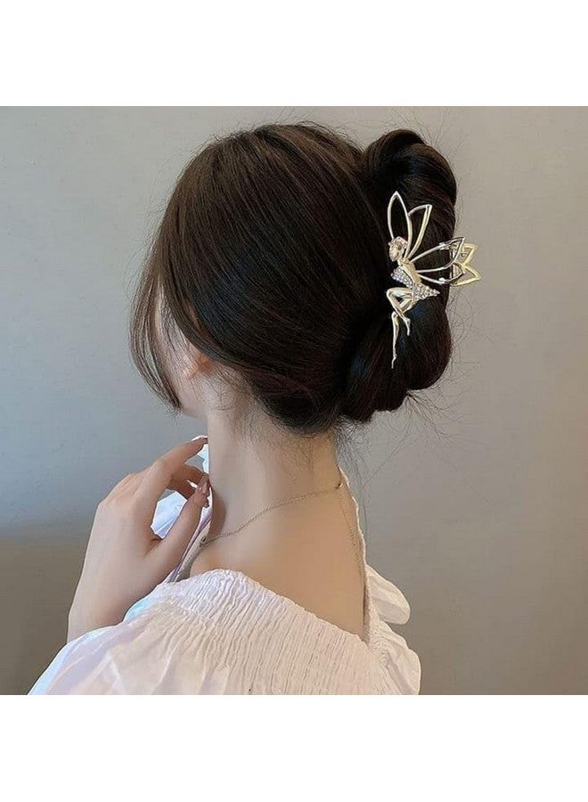 DENICRAAS Hair Claw Clip Metal Pearl Clutcher Korean Style Wedding Hair Accessories Stone Tassel Claw Clip For Women Girls AD Rhinestone Dancing Fairy & Butterfly - Image 5