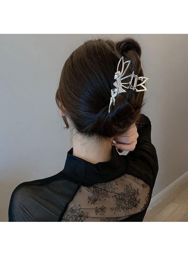 DENICRAAS Hair Claw Clip Metal Pearl Clutcher Korean Style Wedding Hair Accessories Stone Tassel Claw Clip For Women Girls AD Rhinestone Dancing Fairy & Butterfly - Image 3