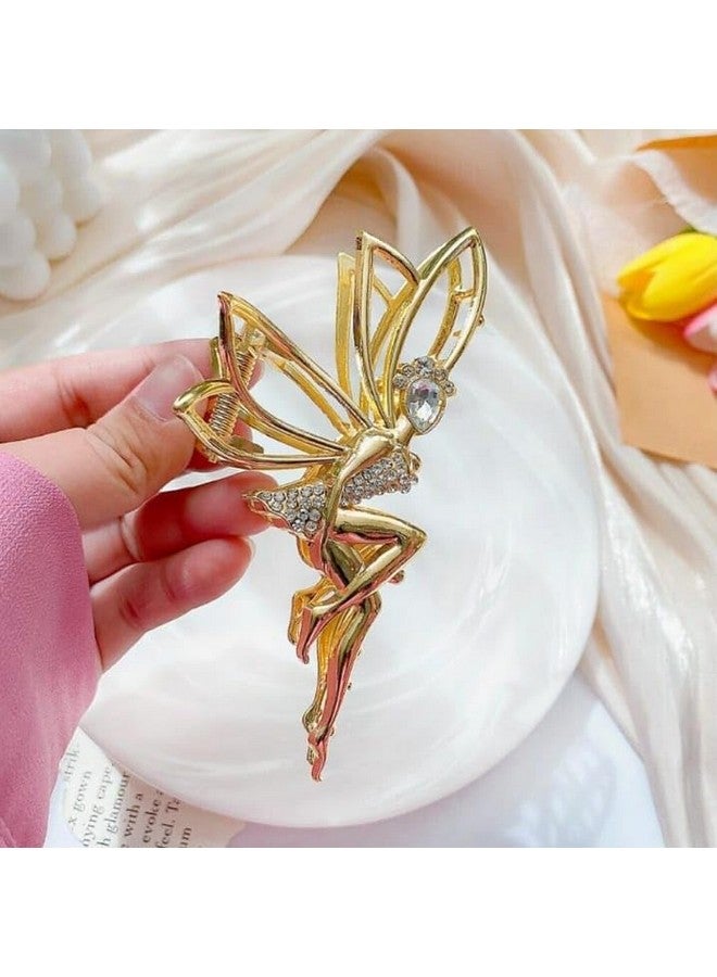 DENICRAAS Hair Claw Clip Metal Pearl Clutcher Korean Style Wedding Hair Accessories Stone Tassel Claw Clip For Women Girls AD Rhinestone Dancing Fairy & Butterfly - Image 4