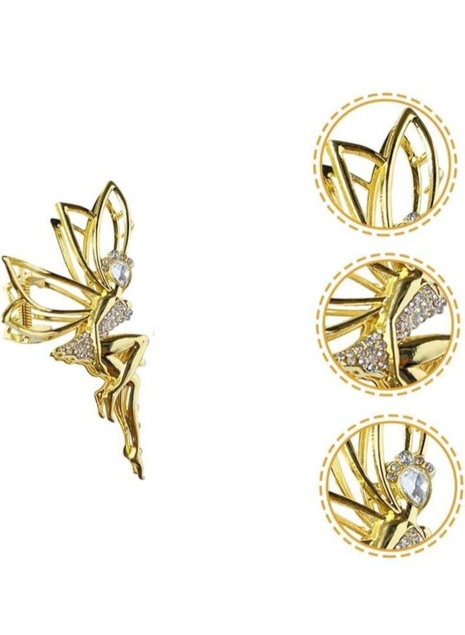 DENICRAAS Hair Claw Clip Metal Pearl Clutcher Korean Style Wedding Hair Accessories Stone Tassel Claw Clip For Women Girls AD Rhinestone Dancing Fairy & Butterfly - Image 1