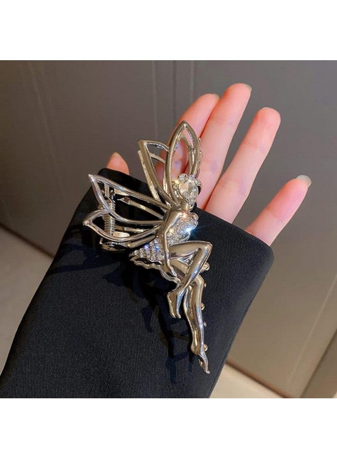 DENICRAAS Hair Claw Clip Metal Pearl Clutcher Korean Style Wedding Hair Accessories Stone Tassel Claw Clip For Women Girls AD Rhinestone Dancing Fairy & Butterfly - Image 2
