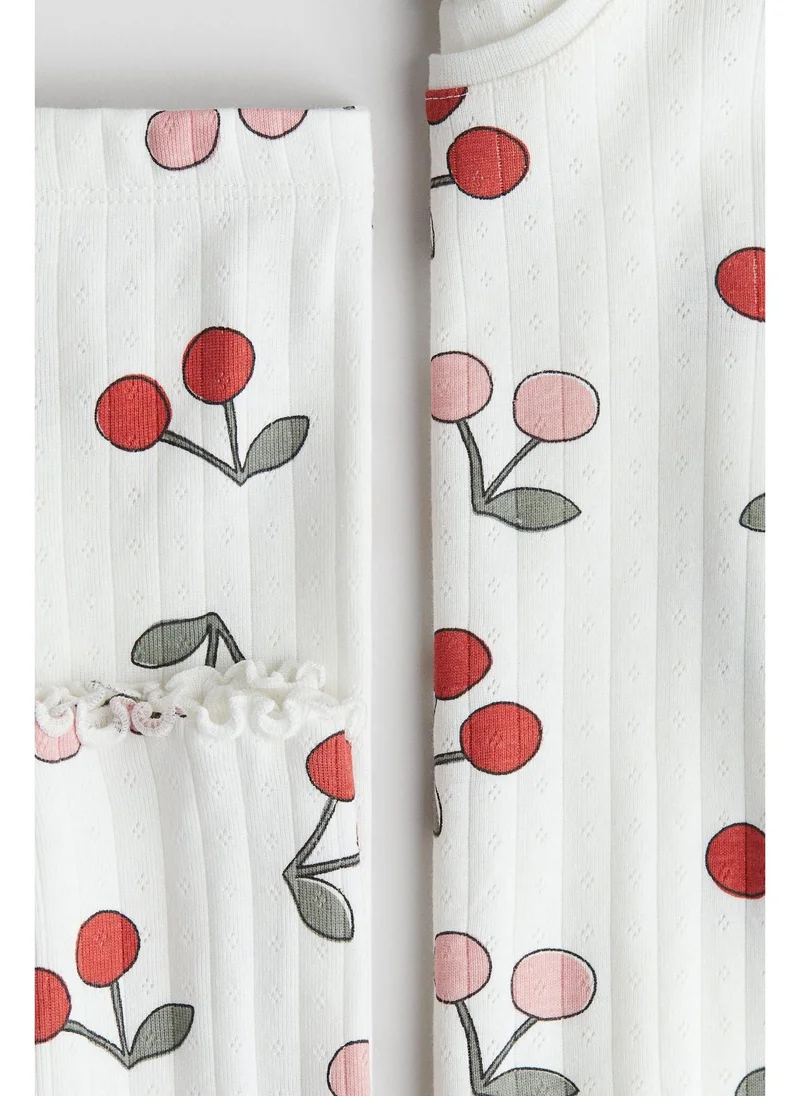 H&M Ribbed cotton pyjamas