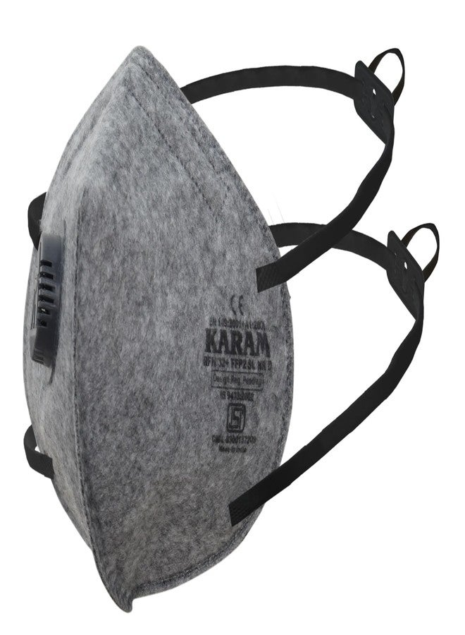 كرم قناع تنفس لحام كرم FFP2 للاستخدام مرة واحدة | رباط رأس قابل للتعديل، يُرشّح الجزيئات والأبخرة والدخان | RFH 32+ OV (رمادي) عبوة من 20 - Image 2