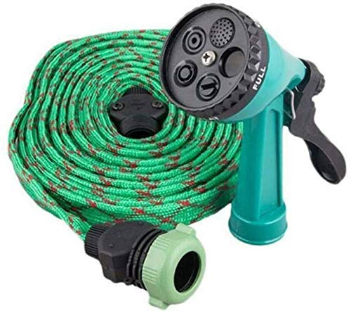 PIPALIYA Plastic 10 m Water Spray Jet Gun Hose Pipe for GardenCarBikePet Wash Green - Image 1