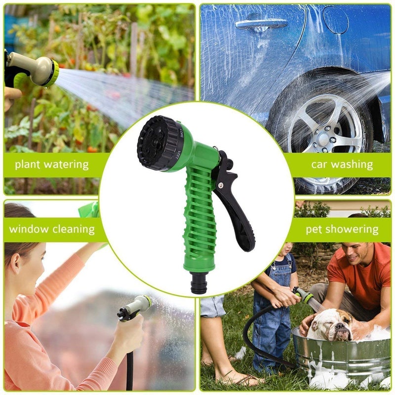 PIPALIYA Plastic 10 m Water Spray Jet Gun Hose Pipe for GardenCarBikePet Wash Green - Image 2