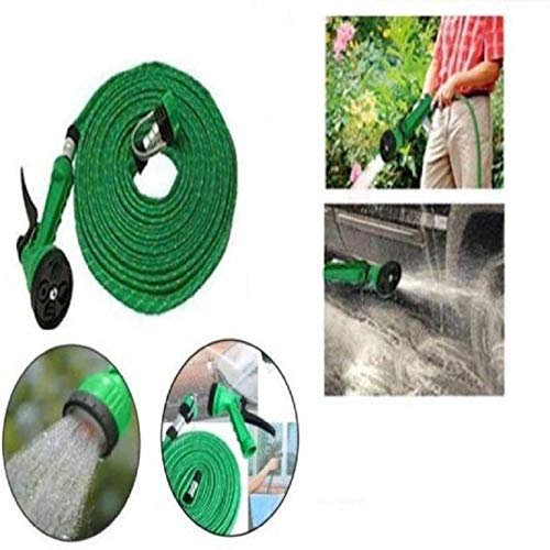 PIPALIYA Plastic 10 m Water Spray Jet Gun Hose Pipe for GardenCarBikePet Wash Green - Image 4