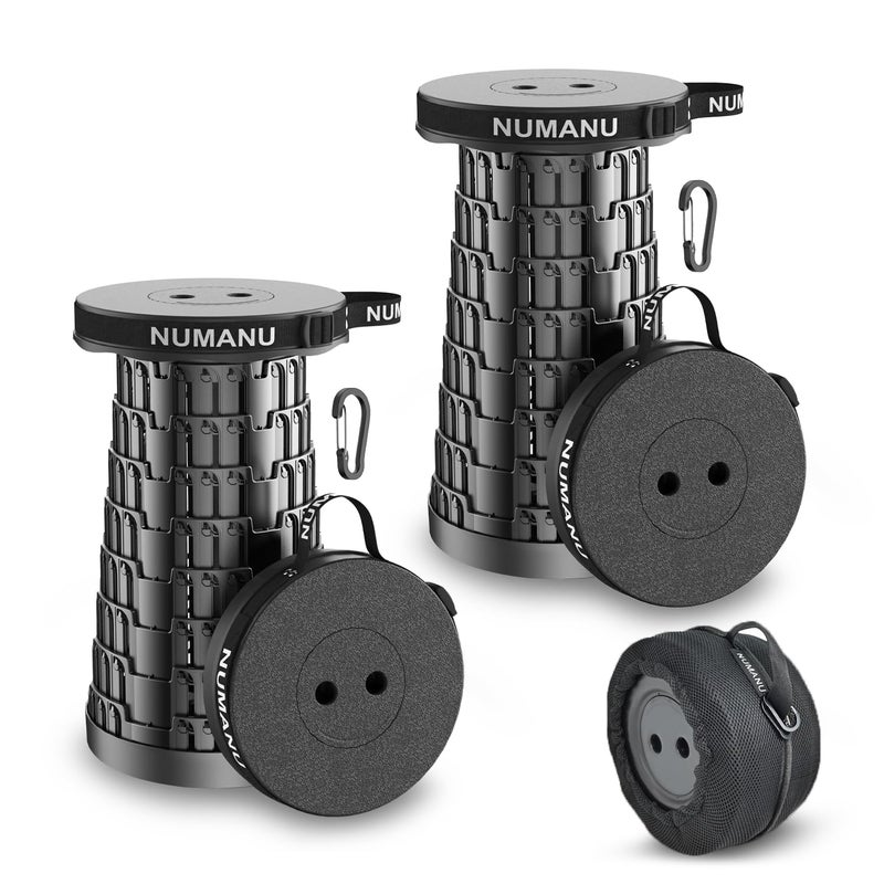NUMANU 2PK 2026 كرسي قابل للطي مطور، أقصى وزن 620 رطل، ارتفاع 18 بوصة، كرسي قابل للتعديل محمول للبالغين، مقعد تلسكوبي قابل للطي أو مسند قدم - Image 1