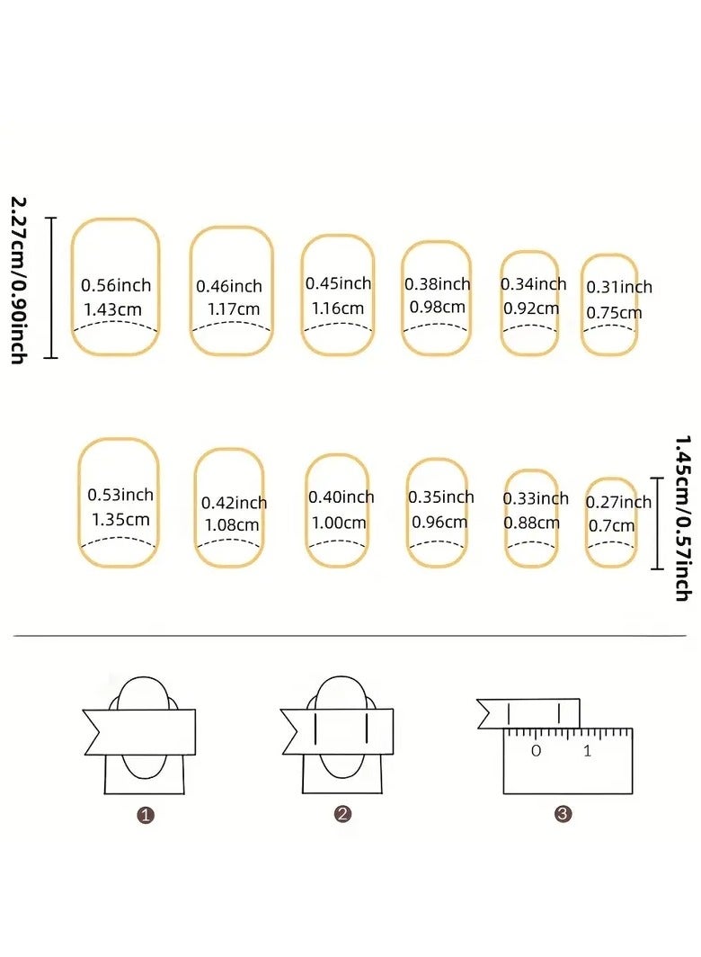 ORiTi 24pcs Pink Press On Nails, Medium Square Fake Nails With French White Stripe Design, Glossy Full Cover False Nails For Women And Girls - Image 3