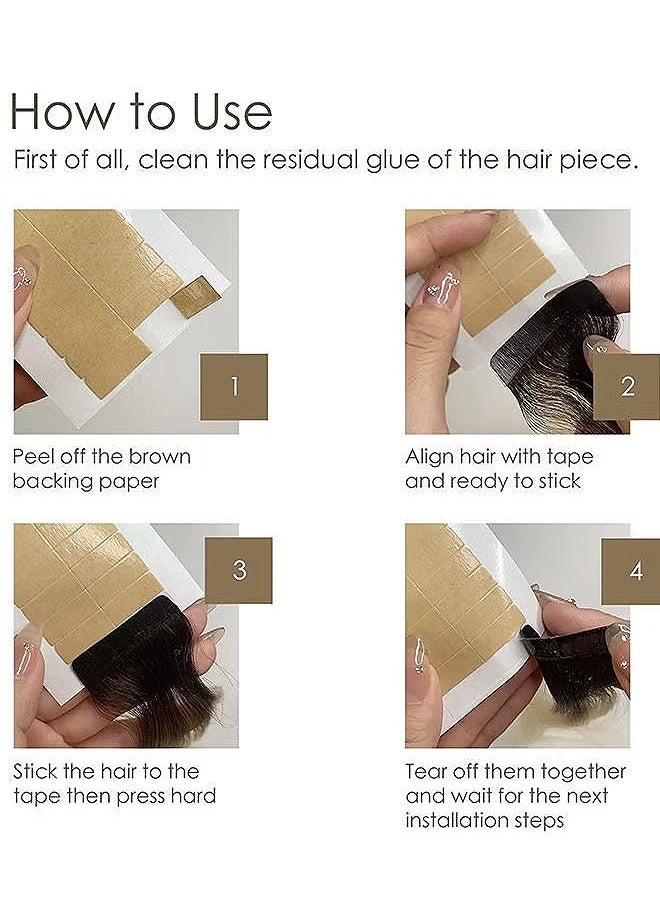 HS - 72 Tabs Hair Extension Tape Tabs Double Sided Replacement Tape Adhesive Invisible No Residue Transparent Tapes For Hair Extensions - Image 1