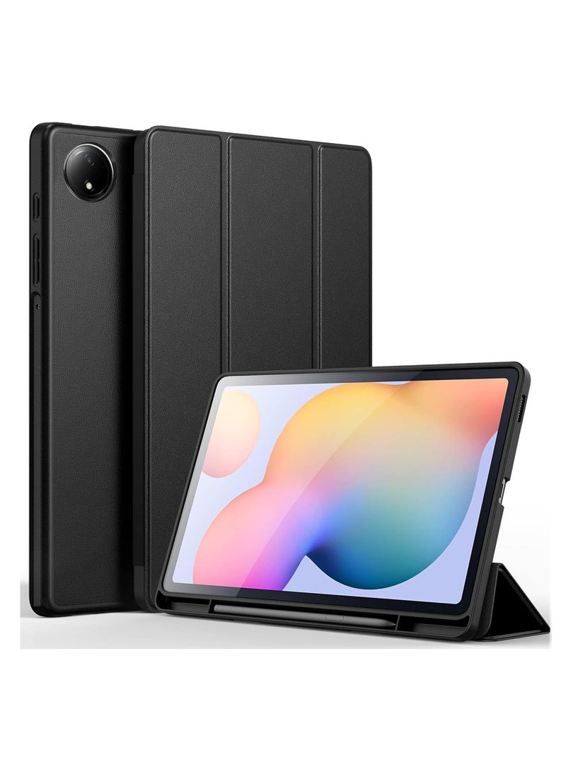 Xiaomi Redmi Pad SE 8.7'' inch 2024 Tablet Case with Pen Holder, Soft TPU Back Trifold Stand Protective Smart Cover Flip, Auto Wake&Sleep (Black) - Image 1