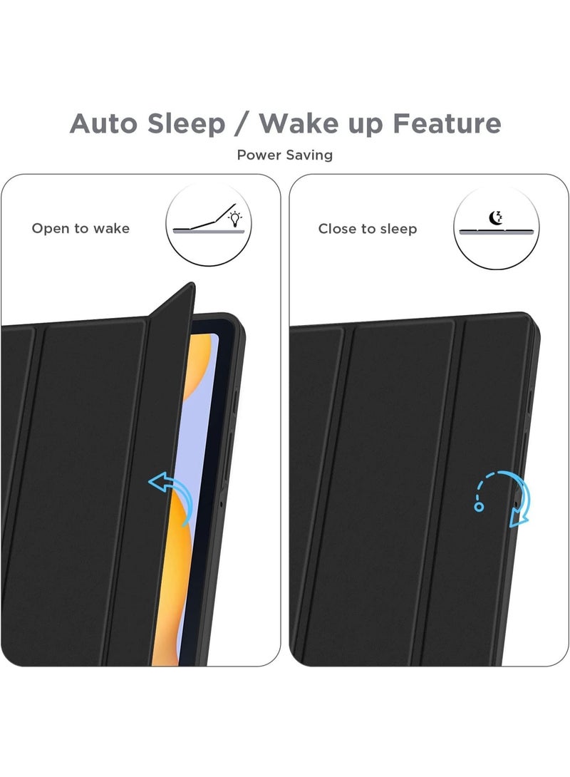 Xiaomi Redmi Pad SE 8.7'' inch 2024 Tablet Case with Pen Holder, Soft TPU Back Trifold Stand Protective Smart Cover Flip, Auto Wake&Sleep (Black) - Image 2
