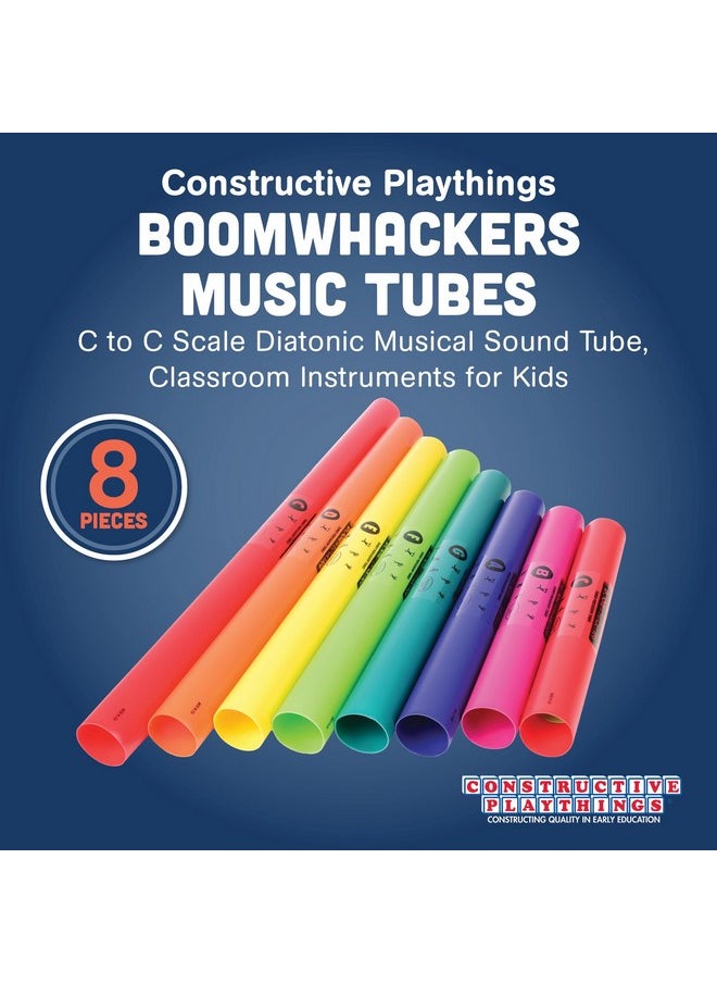 Constructive Playthings Boomwhackers Music Tubes, C To C Scale Musical Sound Tube, Classroom Instruments For Kids, Diatonic Set Of 8  - Image 2