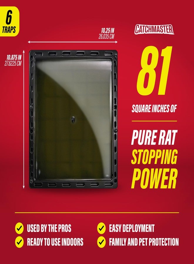Catchmaster Jumbo Rat & Mouse Glue Traps 6Pk, Large Bulk Glue Board Rat & Mouse Traps Indoor for Home, Adhesive Plastic Tray for Snakes, Mice, & Spiders, Pet Safe Pest Control - Image 2