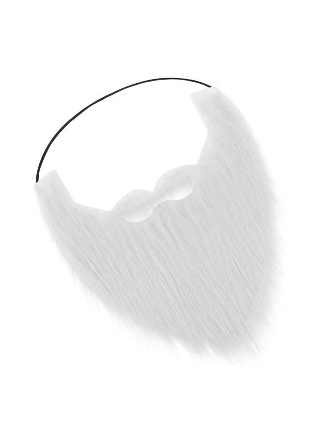Yolev Fake Beard Fake Mustaches Fake Facial Hair Novelty Moustache False Beards for Costume Halloween Christmas Cosplay, White, One size - Image 1