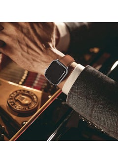 Fullmosa Fullmosa Compatible Apple Watch Band 49 45 44 42mm, Leather iWatch Band with Case for Series Ultra/8/7/6/5/4/3/2/1/SE/SE2 for Women Men - Brown + Silver Buckle(Watch Not Included)  - Image 3