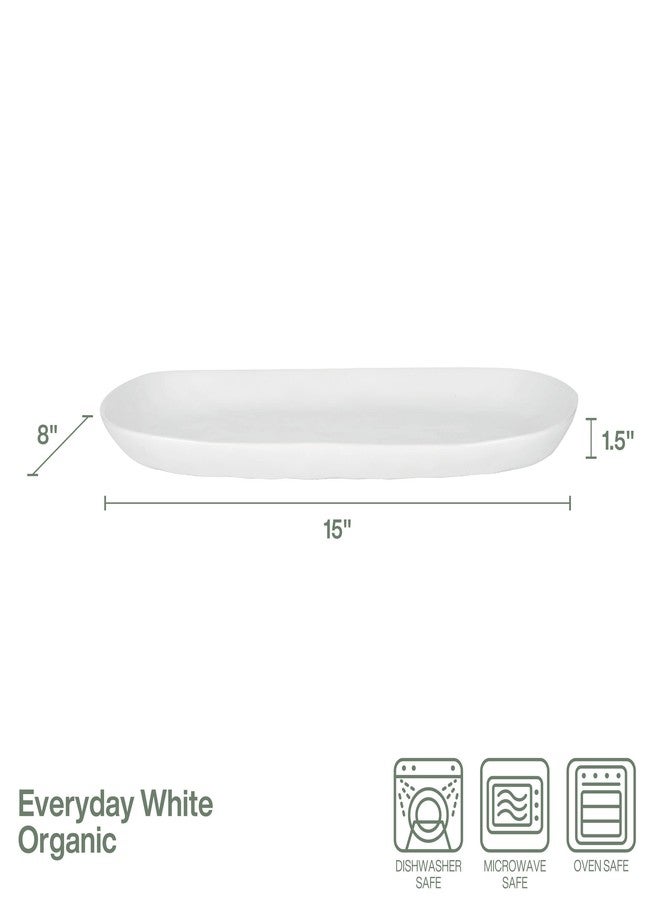 Everyday White by Fitz and Floyd Organic Serve Platter, 15-inch - Image 2
