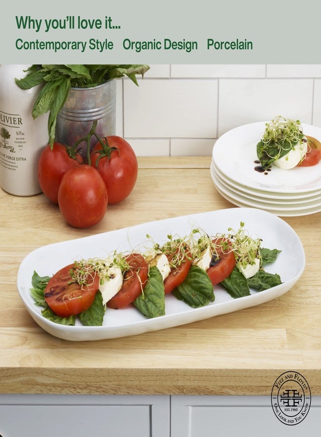 Everyday White by Fitz and Floyd Organic Serve Platter, 15-inch - Image 3
