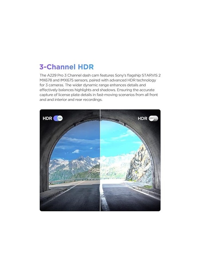 Viofo - Front 4K Rear 2K Interior FHD | 2.4'' HD Screen | Sony's latest STARVIS 2 Dash Cam with Voice Control | Viofo A229 PRO 3CH - Image 1