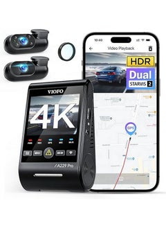 Viofo Front 4K Rear 2K Interior FHD | 2.4'' HD Screen | Sony's latest STARVIS 2 Dash Cam with Voice Control | Viofo A229 PRO 3CH  - Image 1