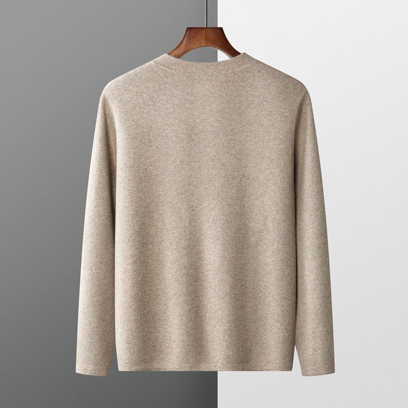 Mens Wool Cardigan Autumn Winter New Casual Thickened Knitwear Flower Blue