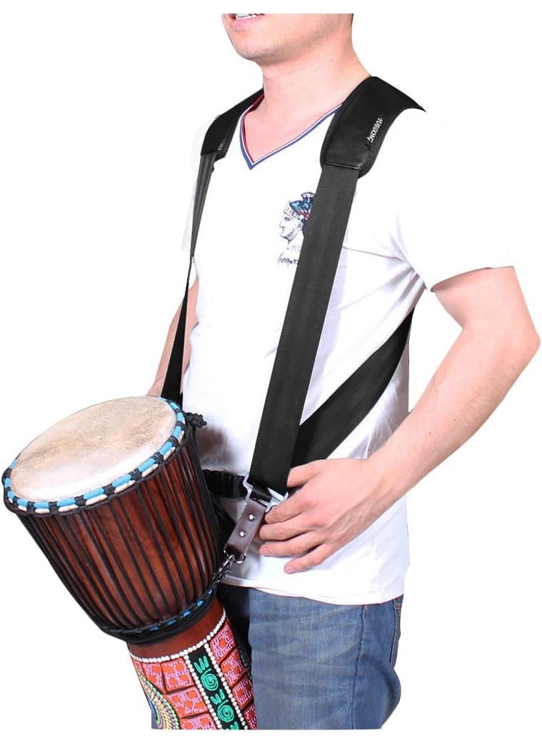 Starsouce Adjustable Djembe Shoulder Strap Thick Pad African Hand Drum Sling Comfort Percussion Instrument Belt  - Image 1