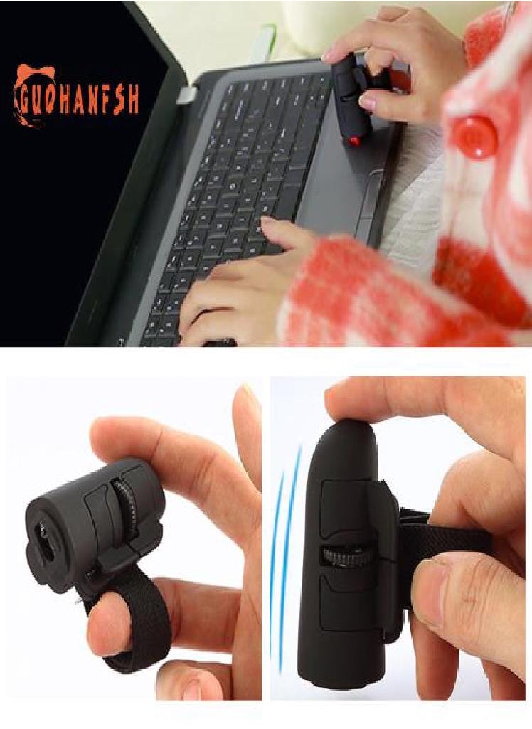 Eckek - Wireless Finger Rings Mouse 2.4G USB Lightweight Portable Reduce Keyboard Mouse Time for Laptop Tablet PC - Image 1