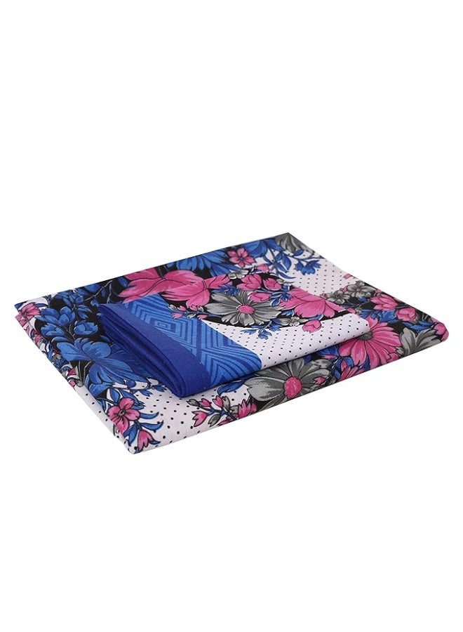 Urban Magic Urban Magic 104 TC Cotton Single Printed Bedsheet (Pack of 1, Blue 1)  - Image 2