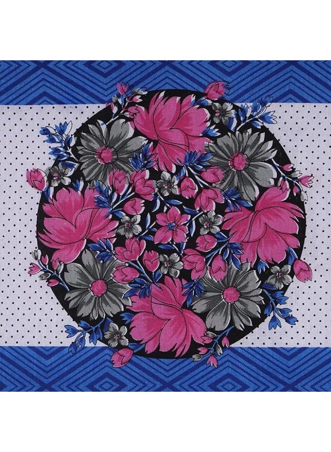 Urban Magic Urban Magic 104 TC Cotton Single Printed Bedsheet (Pack of 1, Blue 1)  - Image 4