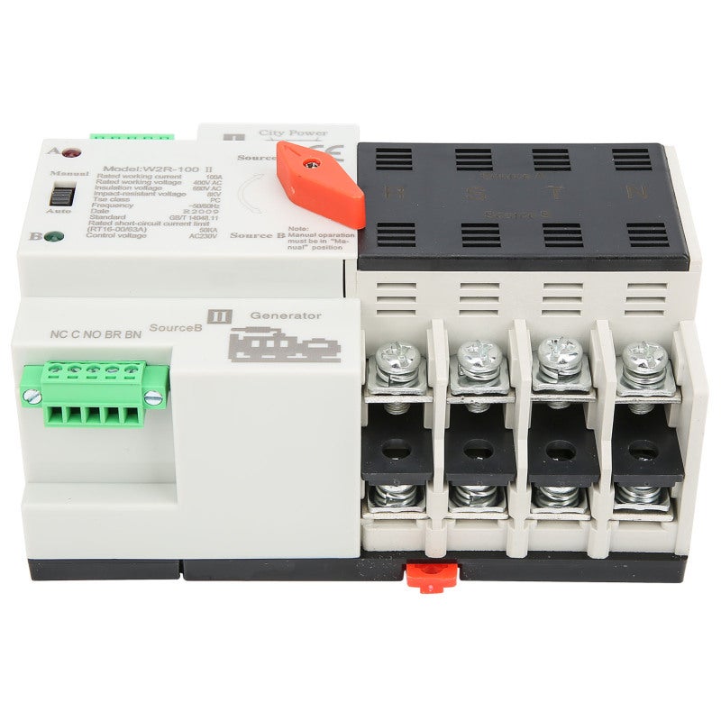 GEYA مفتاح التحويل التلقائي 100A 4P AC400V طاقة مزدوجة ATSE - تصميم مدمج مثبت على سكة تحكم 60A لصندوق توزيع PZ30 المنزلي نظام طاقة الطوارئ - Image 3