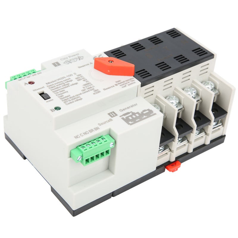 GEYA مفتاح التحويل التلقائي 100A 4P AC400V طاقة مزدوجة ATSE - تصميم مدمج مثبت على سكة تحكم 60A لصندوق توزيع PZ30 المنزلي نظام طاقة الطوارئ - Image 5