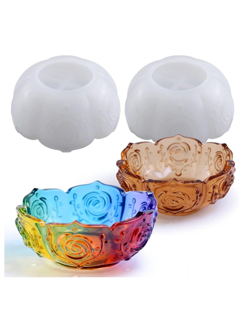 SYOSI 2PCS Flower Tray Resin Mold - Create Unique Lotus Bowl Jewelry Holders, Trinket Containers, Candle Holders, and Stunning Home Table Decorations  - Image 1