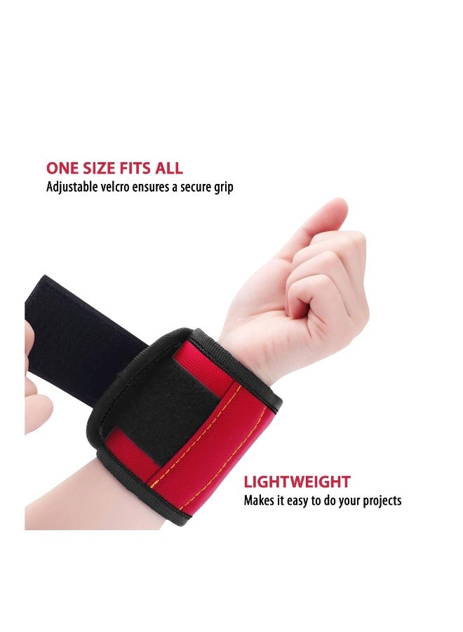 Lightweight Magnetic Wristband with Strong Magnets for Holding Screws Nails and Tools Perfect for Men in Black and Yellow - Image 4