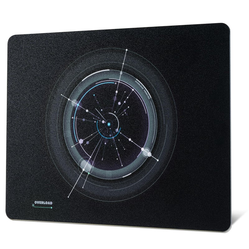 GMKWTL XVX Glass Mousepad Gaming, Overload Black Tempered Glass Mouse Pads for Gaming,Professional Large Mouse Mat 410mm*310mm, Special Glass Surface with Improved Precision and Speed - Image 1
