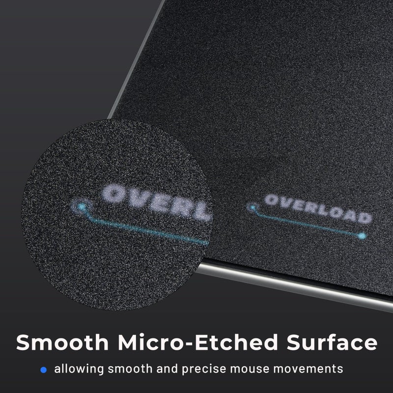GMKWTL XVX Glass Mousepad Gaming, Overload Black Tempered Glass Mouse Pads for Gaming,Professional Large Mouse Mat 410mm*310mm, Special Glass Surface with Improved Precision and Speed - Image 4