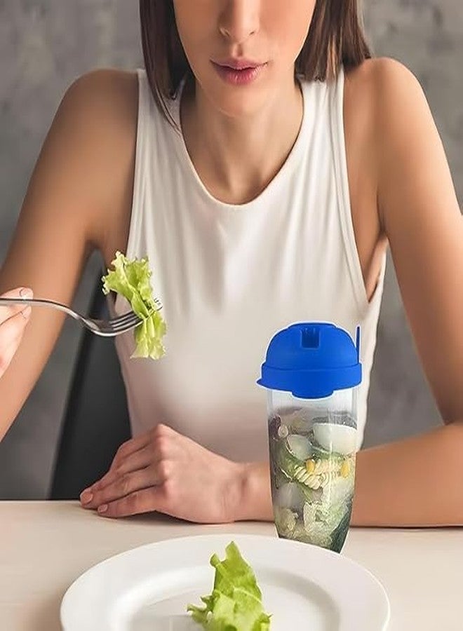 NETZILLA NAVA PAVA Salad Bowls with Fork for Breakfast, Portable Salad Contaier with Large Capacity, BPA Free Material Mason Cup for Healthy Breakfast Includes Yogurt Cup-(Mint Gree)(1000ml) - Image 2