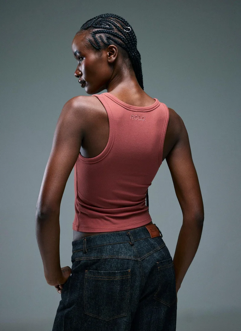 رولو Women’s Ribbed Tank Top - Brick